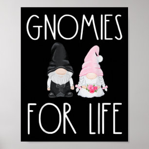 Gnome für das Leben Funny Wedding Gnome Bride Groo Poster