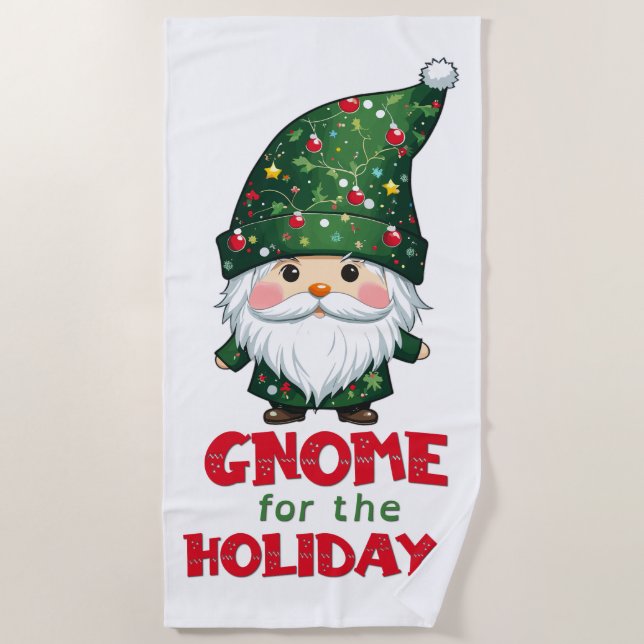 Gnome für den Urlaub Funny & Adorge Weihnachten Strandtuch (Vorderseite)