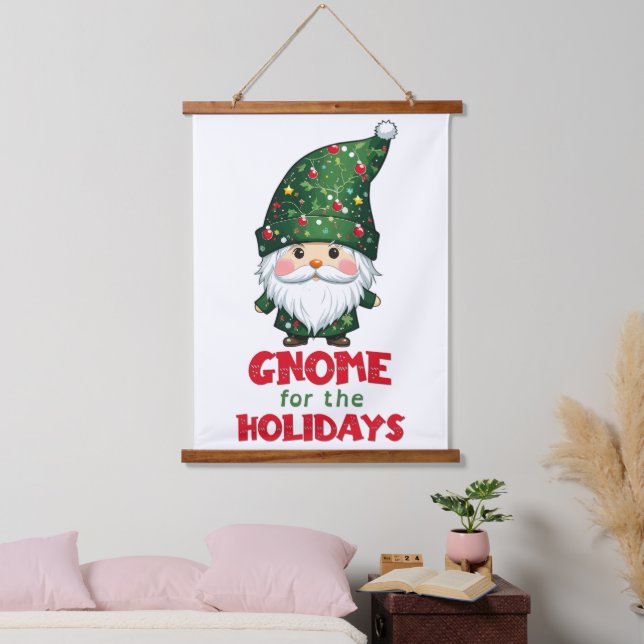 Gnome für den Urlaub Funny & Adorge Weihnachten Wandteppich Mit Holzrahmen (Schlafzimmer)