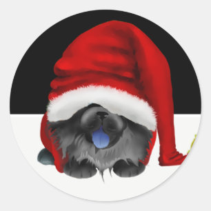 GNOME für die Chowlidays - schwarze Chow-Aufkleber Runder Aufkleber