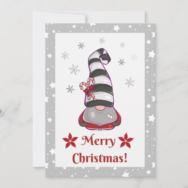 Gnome für Feiertage - Personalisierte Weihnachten Dankeskarte (Vorderseite)