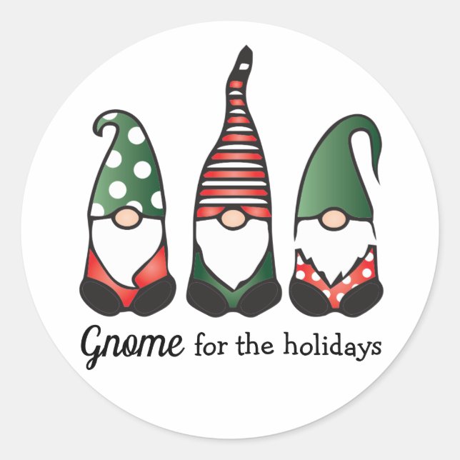 Gnome für Ferien Runder Aufkleber (Vorderseite)