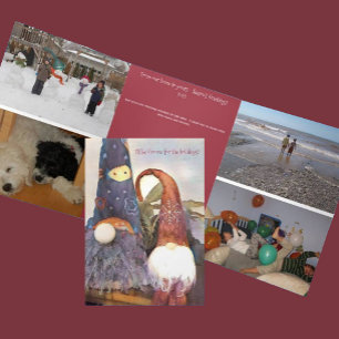 Gnome für Holidays Editable Tri-Fold Holiday Card Dreifach Gefaltete Ankündigung