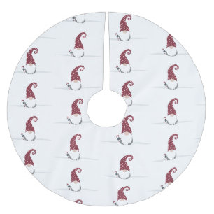 Gnome für Holidays skandinavisches Design Polyester Weihnachtsbaumdecke