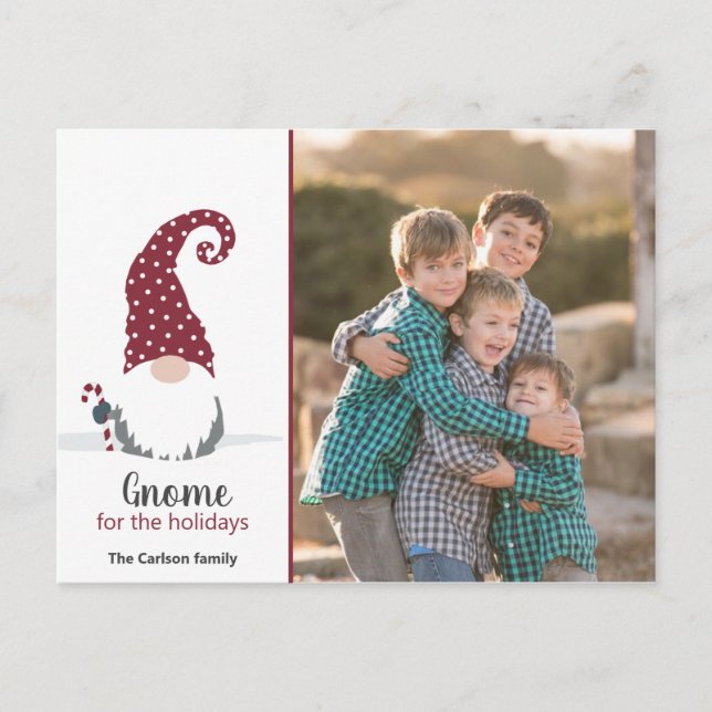 Gnome für Holidays skandinavisches Tomte Design Postkarte (Vorderseite)