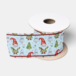 Gnome für Weihnachten Geschenk Wrapping Blue Water Satinband