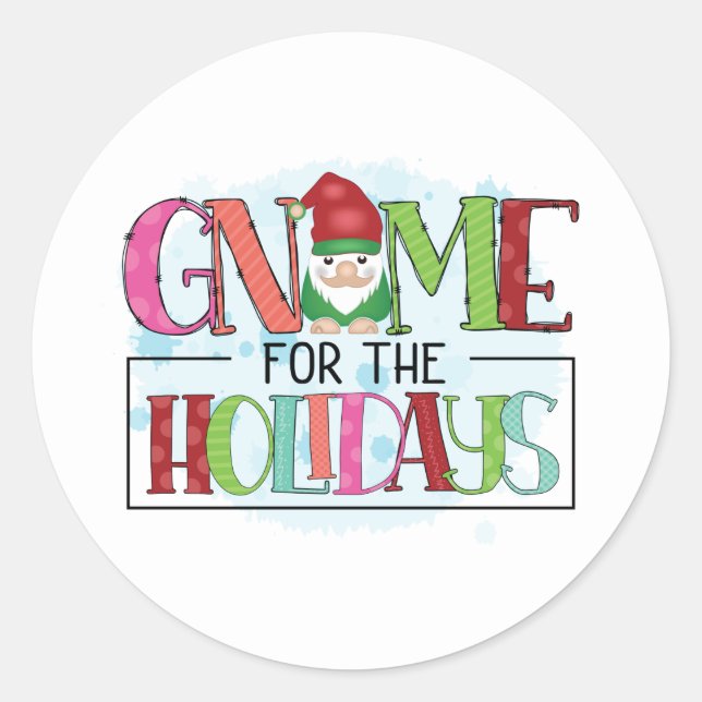 Gnome für Weihnachten Runder Aufkleber (Vorderseite)