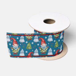 Gnome für Weihnachtsgeschenke Wrapping Aquamarine  Satinband