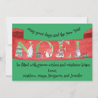 Gnome für Weihnachtskarte Dankeskarte