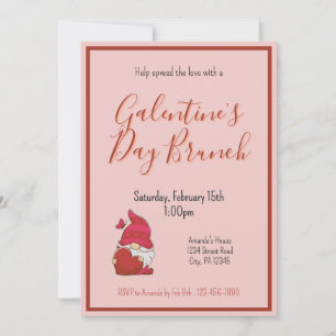 Gnome Galentines Journée Brunch Invitation