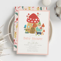 Gnome Garden Mushroom Pink Girl Babydusche