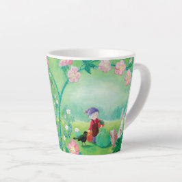 Gnome-Gärtner, Blackbird, Igel und Weißer Kaninche Milchtasse