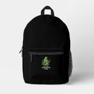 Gnome Gefärbte Krawatte Kleeblatt Gelassen Shenani Bedruckter Rucksack