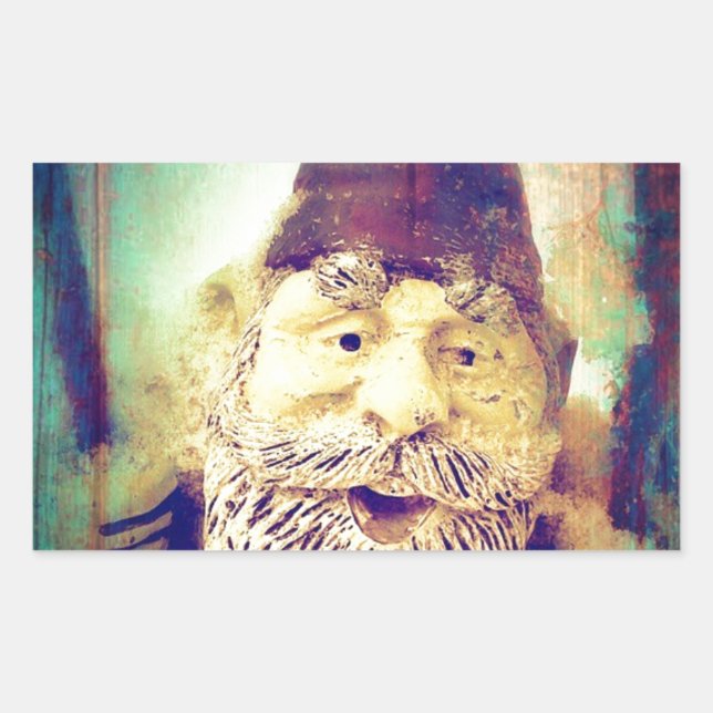 Gnome Grunge Rechteckiger Aufkleber (Vorderseite)