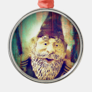 Gnome Grunge Silbernes Ornament