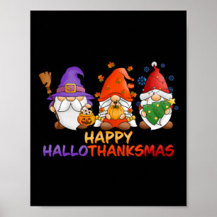 Gnome Halloween Erntedankfest Weihnachten Frohe Ha Poster