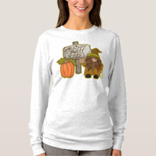 Gnome Happy Fall Y'all! Orange Pumpkin Schild T-Shirt