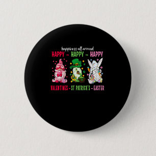 Gnome Happy Valentine St Patrick Ostern Glück Button