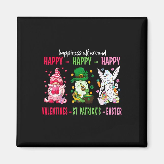 Gnome Happy Valentine St Patrick Ostern Glück Magnet (Vorne)
