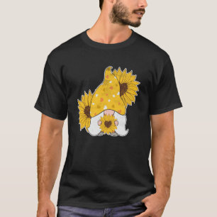 Gnome Heart Sunflower Hippie Garden Blume T-Shirt