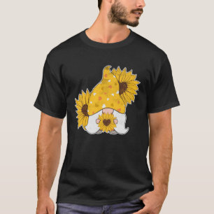 Gnome Heart Sunflower Hippie Garden Blume T-Shirt
