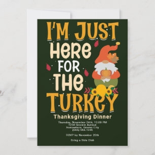 Gnome Here For Turkey Erntedank Dinner Einladung