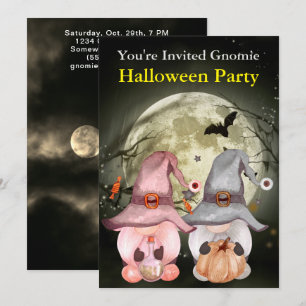 Gnome Hexen Vollmond Halloween-Party Einladung