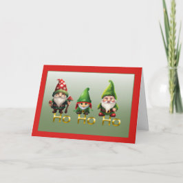 Gnome Ho Ho Ho Weihnachtskarte Feiertagskarte