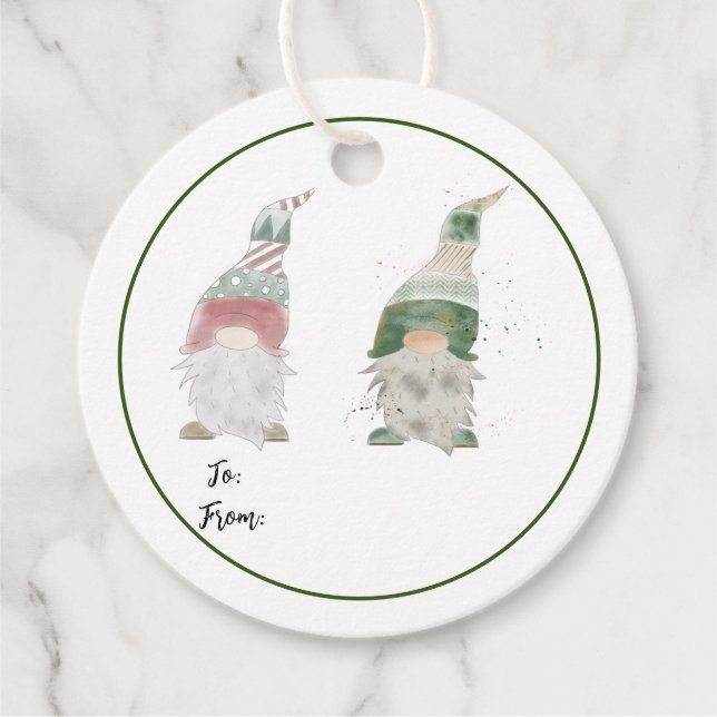 Gnome Holiday-Geschenketiketten Geschenkanhänger (Vorderseite)
