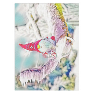 Gnome im Schnee Aquarellmalerei Tischdecke