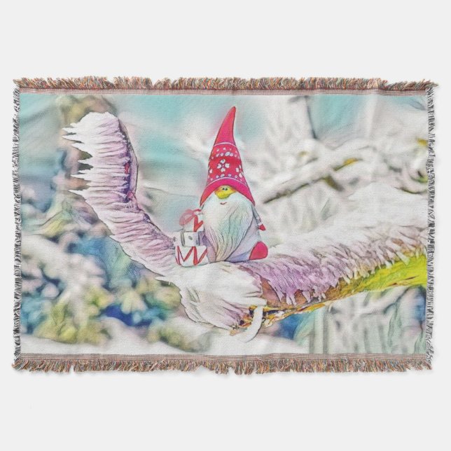 Gnome in der Schneewasserfarbe Decke (Vorderseite)