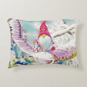Gnome in der Schneewasserfarbe Dekokissen