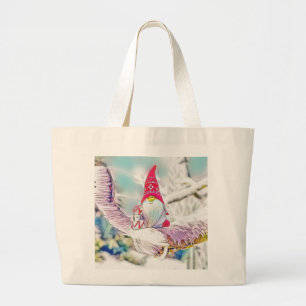 Gnome in der Schneewasserfarbe Jumbo Stoffbeutel