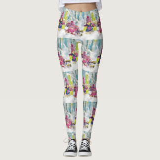 Gnome in der Schneewasserfarbe Leggings