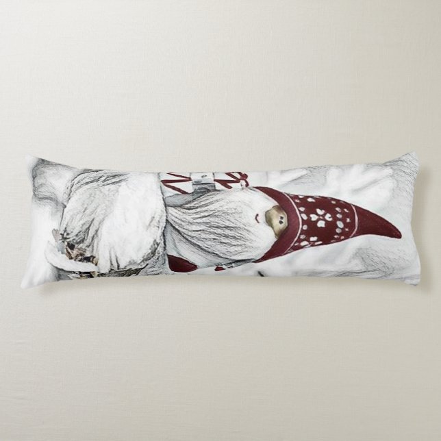 Gnome in der Schneewasserfarbe Seitenschläferkissen (Vorderseite)