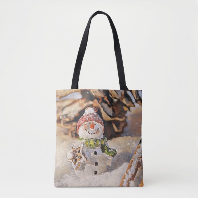 Gnome in der Schneewasserfarbe Tasche (Vorderseite)