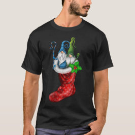 Gnome in der Weihnachtssock Funny Pajamas Familie  T-Shirt