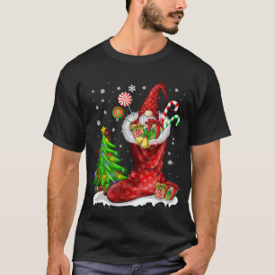 Gnome in der Weihnachtssock Funny Pajamas Familie  T-Shirt