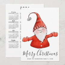 Gnome in Red 2025 Kalender Frohe Weihnachten Nordi