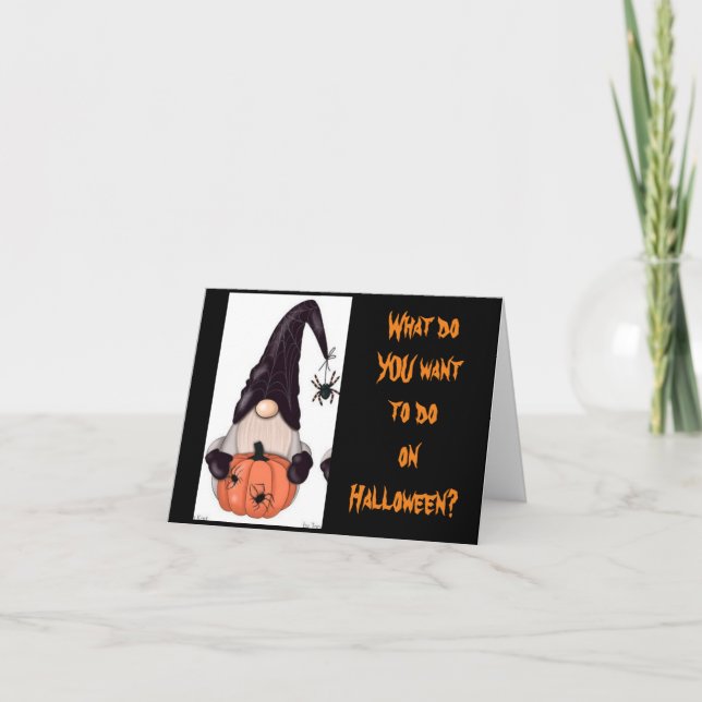 GNOME IST FÜR HALLOWEEN BEREIT KARTE (Vorderseite)