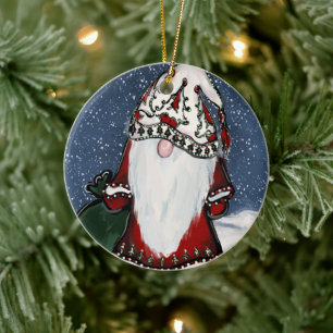 Gnome Keramik Ornament