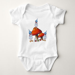 Gnome Kinder, Triole Girls, Stuhlhocker, Kunst Baby Strampler