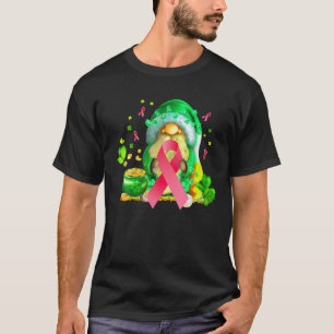 Gnome Kleeblatt Brustkrebs Bewusstsein Irish St T-Shirt