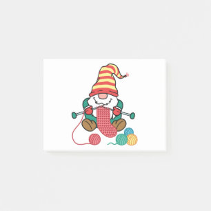 Gnome Knitting Niedlich Knitter Geschenk Nordic Gn Post-it Klebezettel
