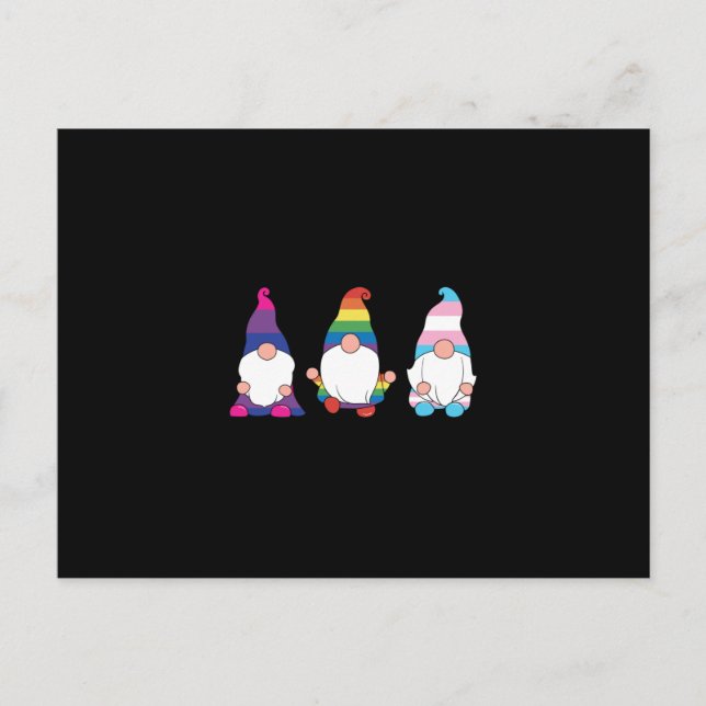 Gnome LGBTQ Bisexuelle Transsexuelle Allianz Ankündigungspostkarte (Vorderseite)