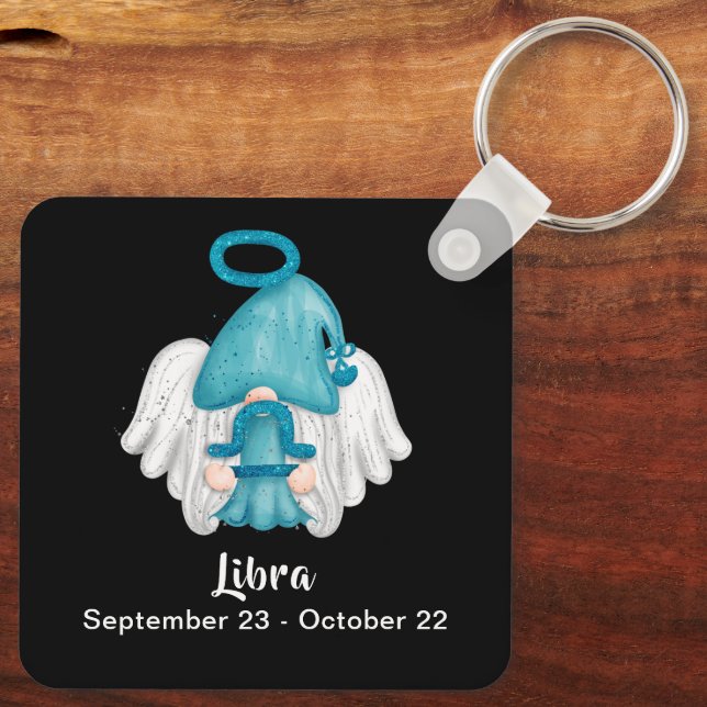Gnome Libra Astrologie Signaturengel Schlüsselanhä Schlüsselanhänger (Rückseite)