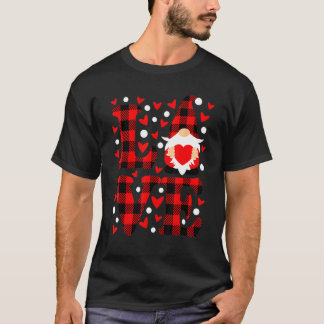 Gnome Liebe Holding Heart Buffalo Kariert Happy Va T-Shirt