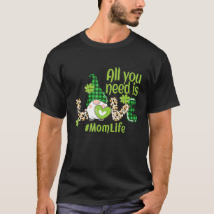 Gnome LIEBE Mama Life Mama Mutter Niedlich Irish S T-Shirt