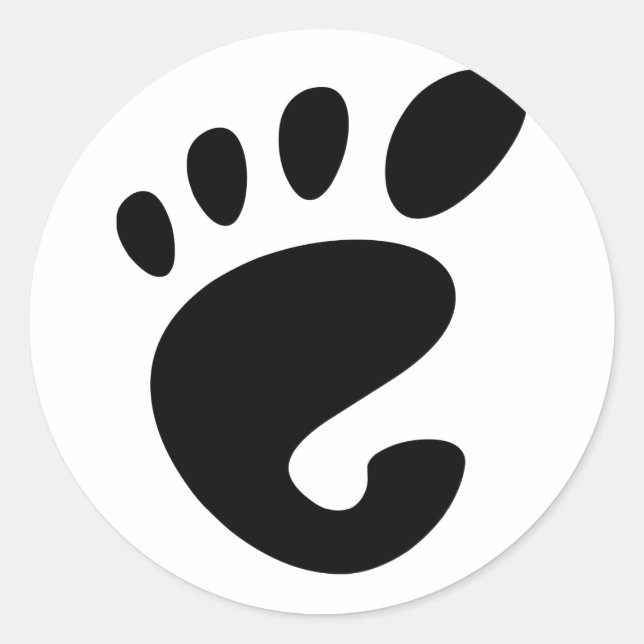 GNOME - Linux - OSS FSF Runder Aufkleber (Vorderseite)