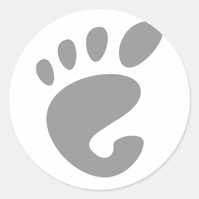 GNOME - Linux - OSS FSF Runder Aufkleber (Vorderseite)